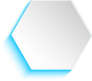 grey hexagon with blue shadow