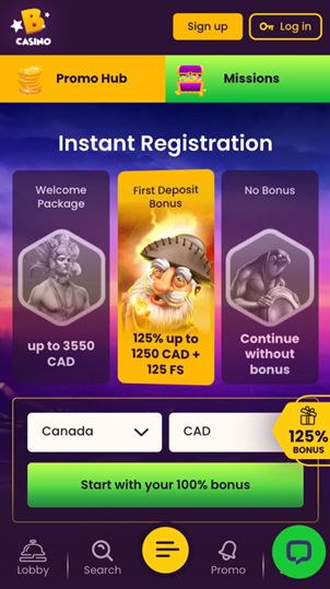 Instant casino bonus