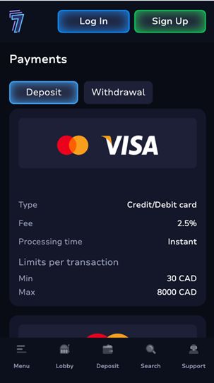 Deposit customer method